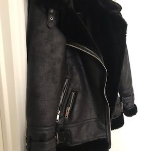 Warehouse black Cozy Stylish Moto coat